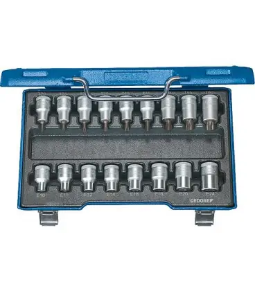 GEDORE Jeu d‘embout de tournevis 17 pieces Type ITX 19 TX-017