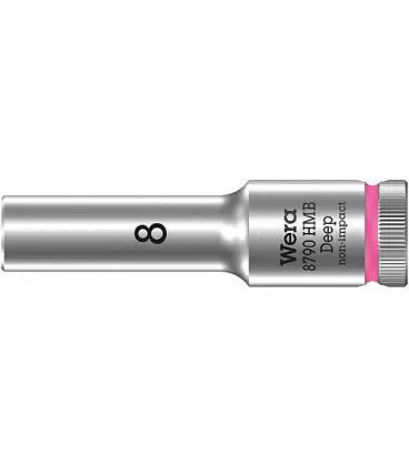 Douille WERA 3/8", 6 pans, long, SW 22,0 Longueur 64mm