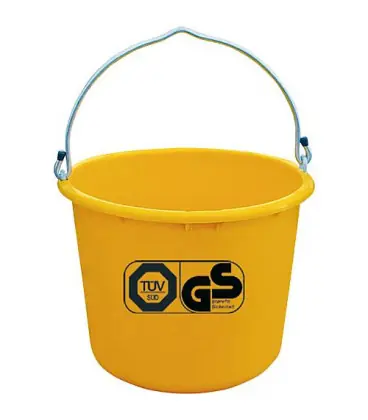 Seau de chantier 12L jaune accrochable TüV emballage 5 pces