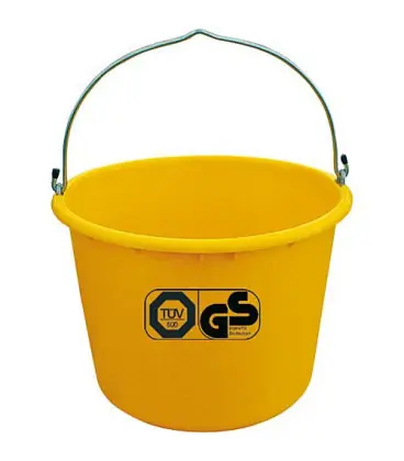 Seau de chantier 20L jaune accrochable TüV emballage 5 pces