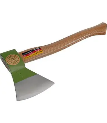 Hache avec manche en frene Longueur totale 360 mm Poids 0,6 Kg. Coupe L 105 mm