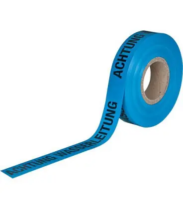 Bande de prevention "Achtung Wasserleitung" bleu ATTENTION EN ALLEMAND