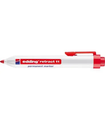 Marqueur permanent edding retract11, pointe ronde diam. 1,5-3,0mm, couleur rouge