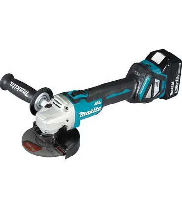 Meuleuse d‘angle sans fil MAKITA 18V DGA 511 RTJ avec 2x 5,0 Ah batteries et chargeur