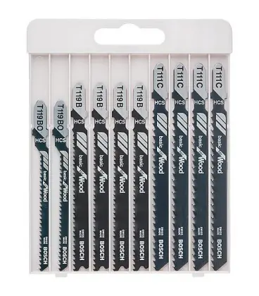 Kit Lames scie sauteuse BOSCH® 10 pc. pr decoupe du bois