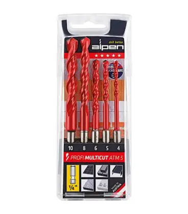 ALPEN jeu de foret universel/pierre beton Profi Multicut ATM 5 pcs