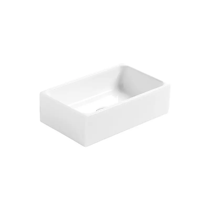 Vasque à poser Elinam 410x250x120 mm sans trou de robinet céramique blanc