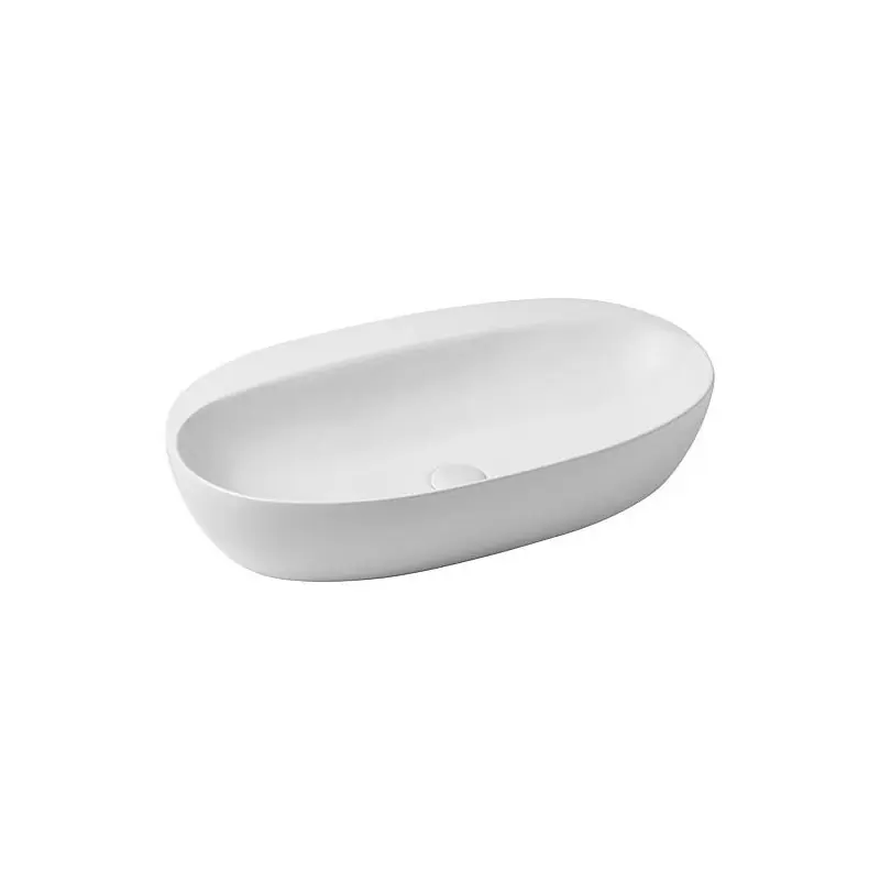 Vasque à poser Elanda 700x420mm en céramique, blanc sans trou de robinet