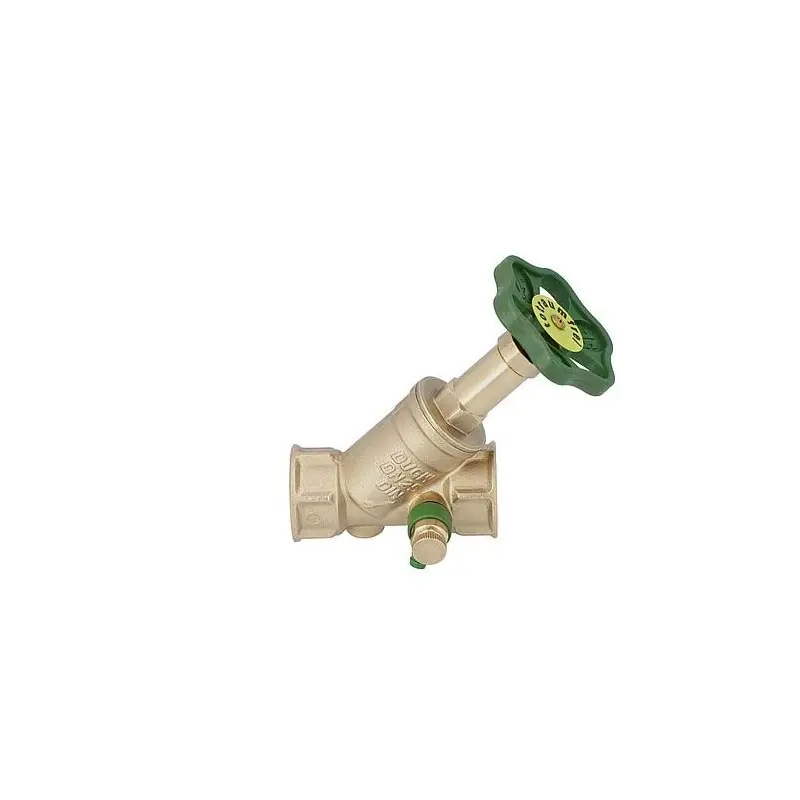 Robinet a soupape a siege oblique DN15 1/2" avec vidage broche non montante-filet fem x fem