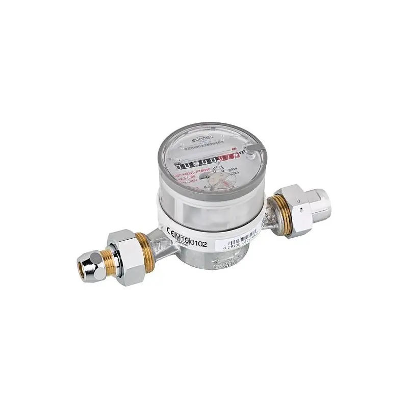 Compteur p. vanne d’angle chaud Q3 2,5 (QN 1,5m³/h) l 80mm DN20