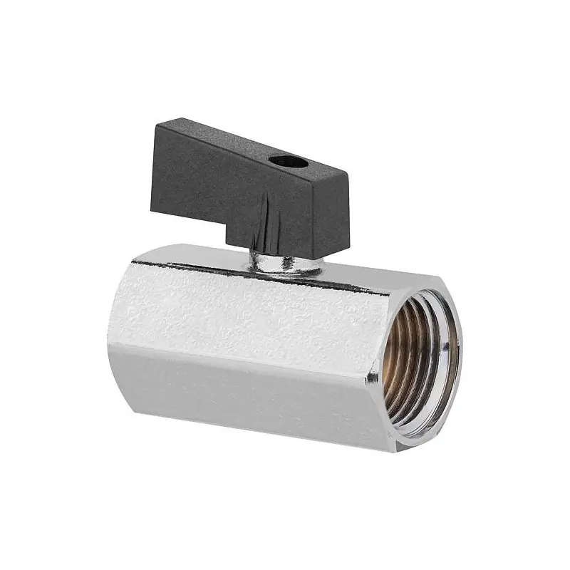 Mini vanne boisseau spherique type 400 - 1/4"x1/4" PL0 fem/fem - levier court